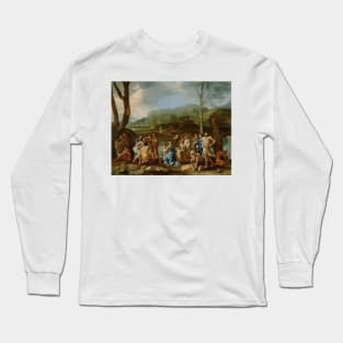 Saint John Baptizing in the River Jordan by Nicolas Poussin Long Sleeve T-Shirt